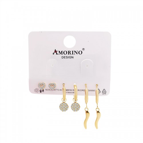 SET DI 6 ORECCHINI CON ZIRCONI - YC25112C38