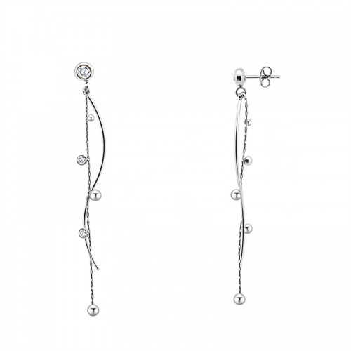 ORECCHINI PENDENTI LINEARI CON PUNTI LUCE E SFERE - YC2668C932