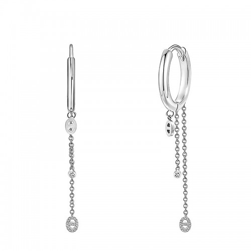 ORECCHINI MAGLIA MARINA A CERCHIO CON TRE PENDENTI - YC2668C976