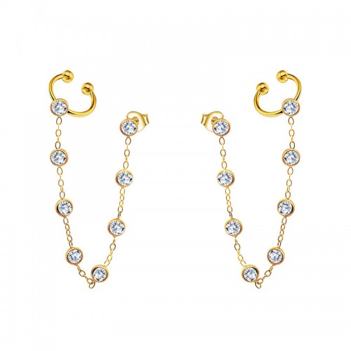 ORECCHINI A CATENA CON EAR CUFF E PUNTI LUCE - YC2672C885