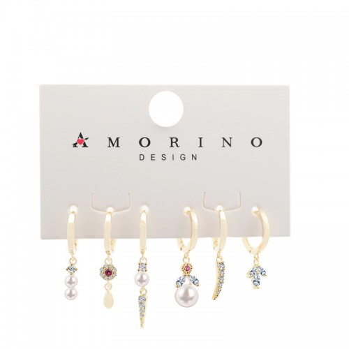 SET 6 ORECCHINI DIVERSI CON ZIRCONE - YK2412512B762