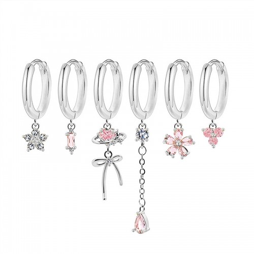SET 6 ORECCHINI DIVERSI CON CIONDOLI - YK26132C850