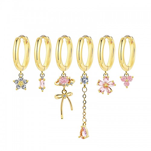SET 6 ORECCHINI DIVERSI CON CIONDOLI - YK26132C850