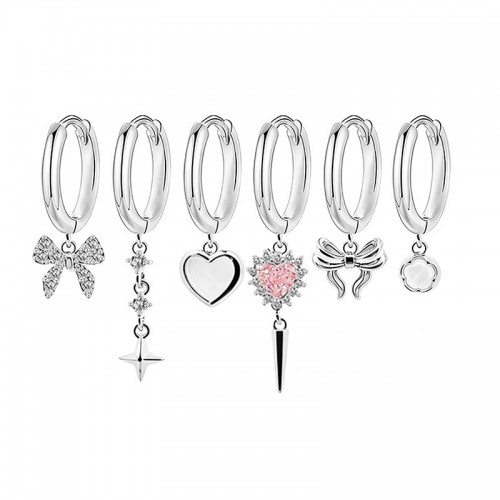 SET 6 ORECCHINI DIVERSI CON CIONDOLI - YK26132C851