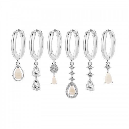 SET 6 ORECCHINI DIVERSI CON CIONDOLI A GOCCIA - YK26132C852