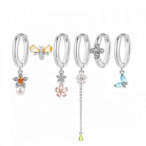 SET 6 ORECCHINI DIVERSI A TEMA GIARDINO - YK26132C855
