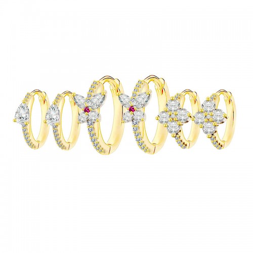 SET 6 ORECCHINI A CERCHIO CON ZIRCONI - YK26132C861