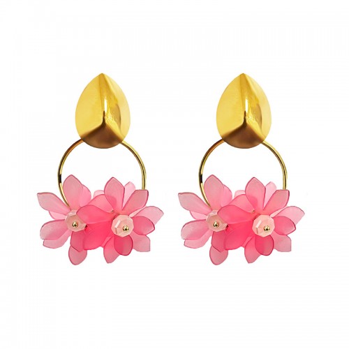 ORECCHINI PENDENTI CON FIORI IN PLASTICA - YNK2384E295