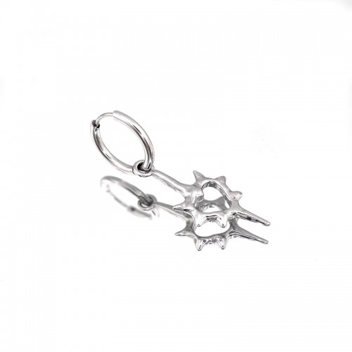 ORECCHINO A CERCHIO CON CIONDOLO CUORE SPINATO - JJ2524C221