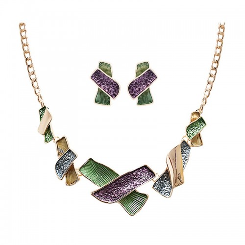 PARURE ASTRATTO SMALTATO A FORMA X - SW24112A758/A759