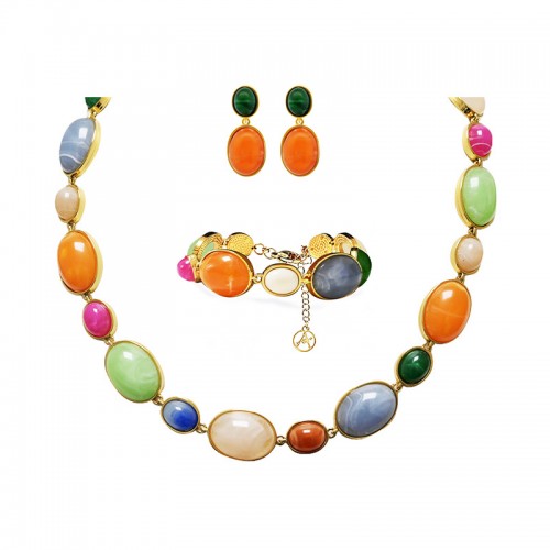 PARURE RESINA OVALE COLORATA - YC26240C913/C912/C911