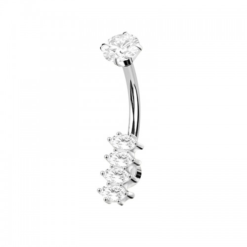 PIERCING BANANA 4 OCCHI DI CAVALLO IN ZIRCONIA - JQ1000B101