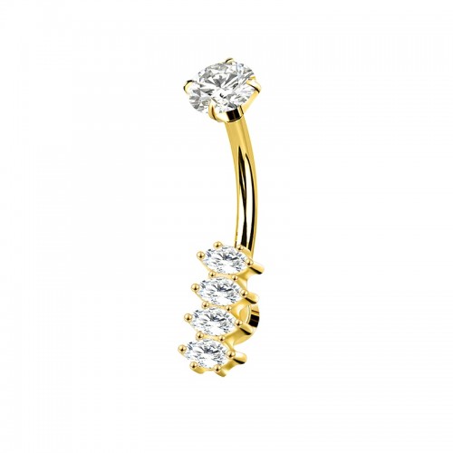 PIERCING BANANA 4 OCCHI DI CAVALLO IN ZIRCONIA - JQ1000B101