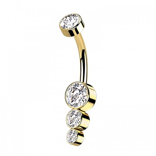 PIERCING BANANA CON TRE TONDI IN ZIRCONIA - JQ600B099