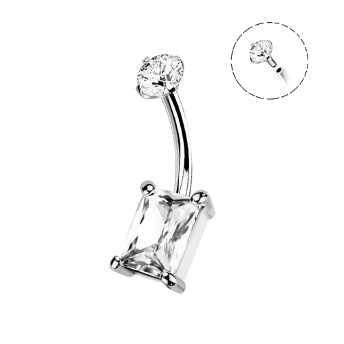 PIERCING A BANANA CON ZIRCONIA RETTANGOLO - JQ720B121