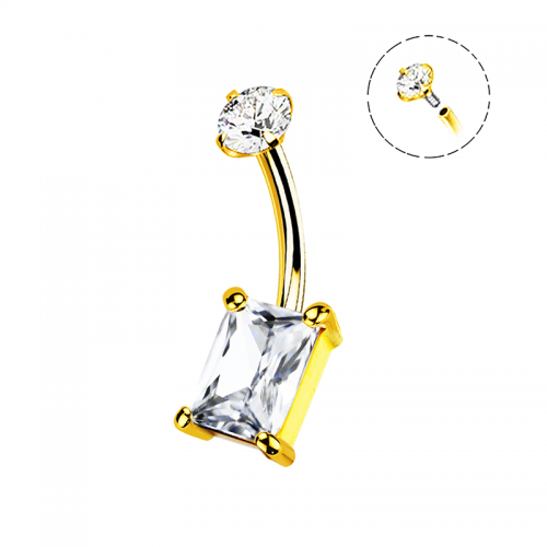 PIERCING A BANANA CON ZIRCONIA RETTANGOLO - JQ720B121