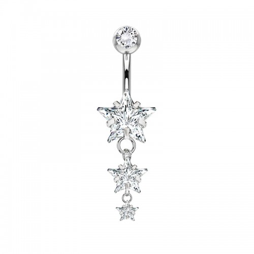 PIERCING BANANA STELLE PENDENTI IN ZIRCONIA - JQ880B094