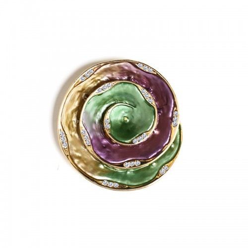 SPILLA MAGNETICA SPIRALE SMALTATA CON STRASS - SW2670C794